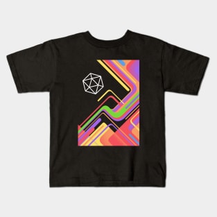 Retro Funk D20 Dice Rainbow Colors Kids T-Shirt